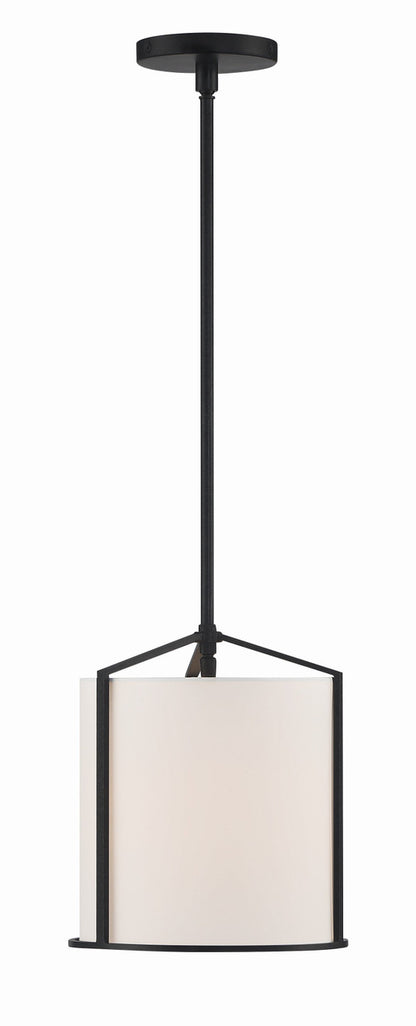 Crystorama Carlyn 1 Light Black Pendant CAR-9201-BK