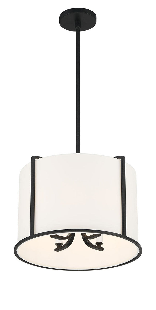 Crystorama Carlyn 4 Light Black Pendant CAR-9204-BK