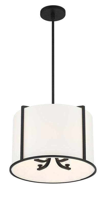 Crystorama Carlyn 4 Light Black Pendant CAR-9204-BK