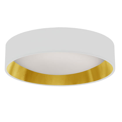 Dainolite 15" Light Flush Mount Fixture White/Gold Shade CFLD-1522-692