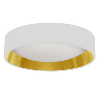 Dainolite 15" Light Flush Mount Fixture White/Gold Shade CFLD-1522-692