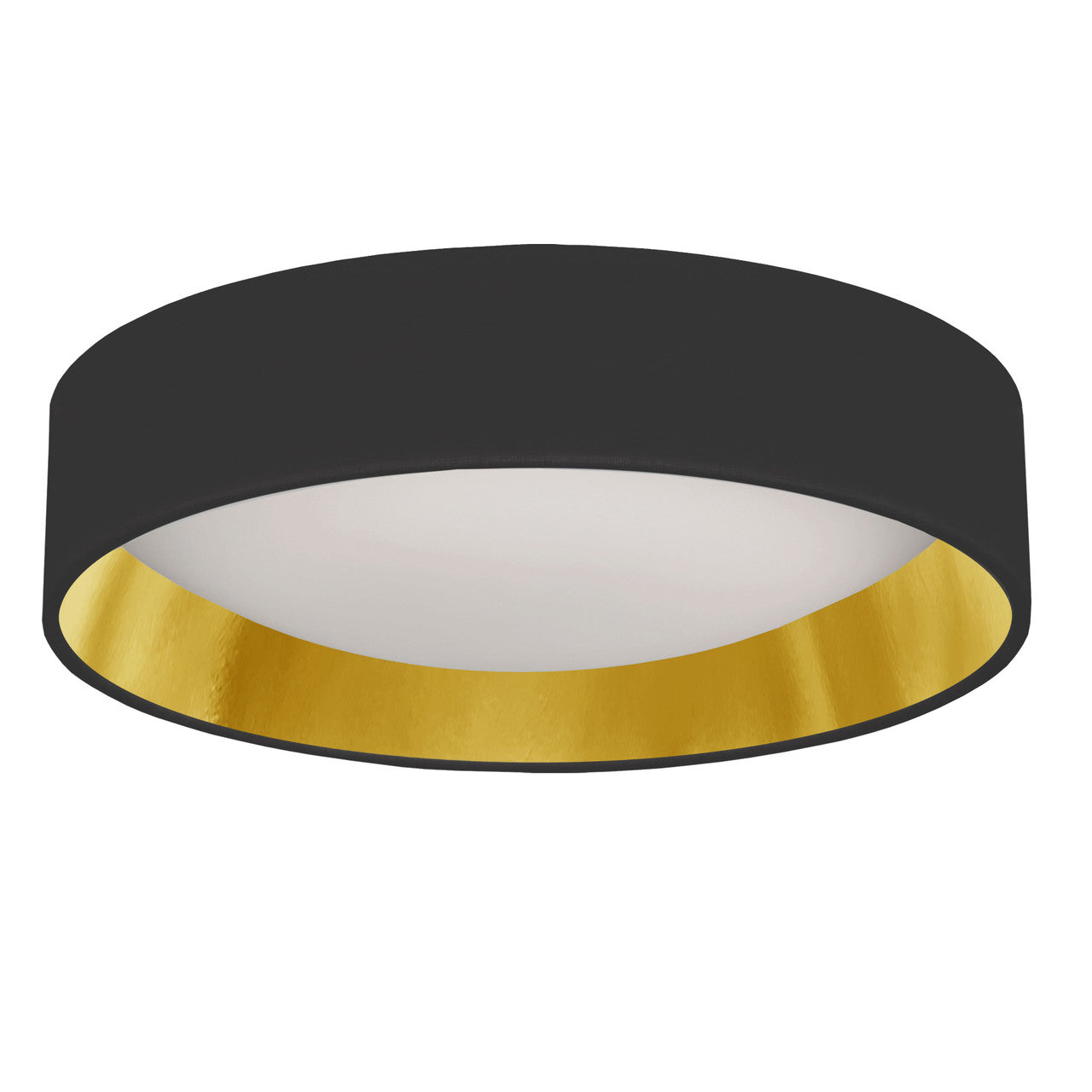 Dainolite 15" Light Flush Mount Fixture Black/Gold Shade CFLD-1522-698