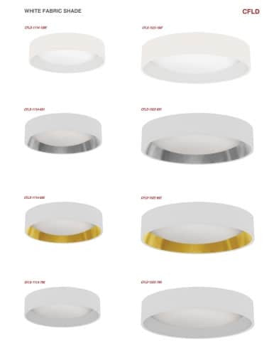 Dainolite 15" Light Flush Mount Fixture White Shade CFLD-1522-790