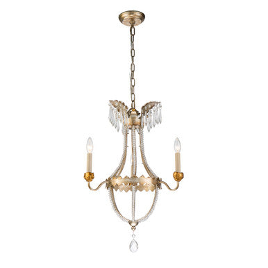 Lucas McKearn 3 Light Mini Gold and Silver Empire Chandelier