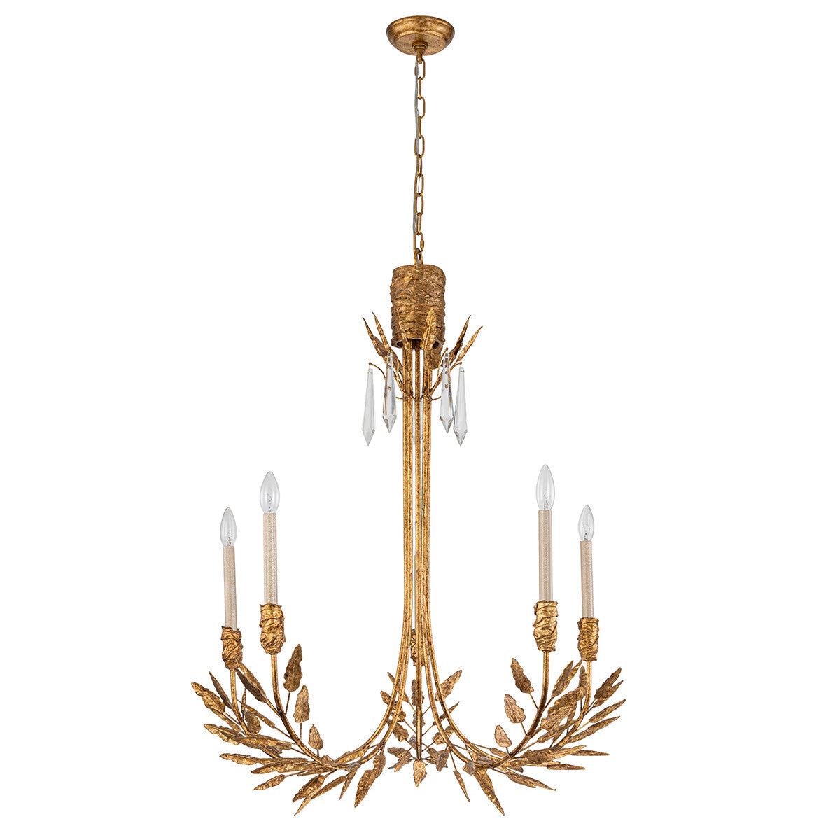 Lucas McKearn Palm d'Or 5 Light Chandelier in Gold Finish CH7407G-5