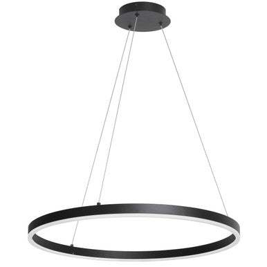 Dainolite 34W Chandelier, Matte Black with White Acrylic Diffuser CIR-2434C-MB