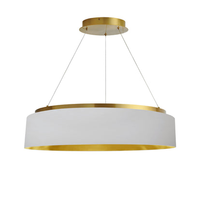 Dainolite 34W Chandelier, Aged Brass w/ White Shade CIR-2634C-AGB-692