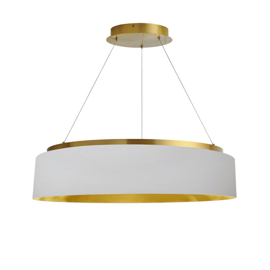 Dainolite 34W Chandelier, Aged Brass w/ White Shade CIR-2634C-AGB-692