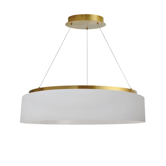 Dainolite 34W Chandelier, Aged Brass w/ White Shade CIR-2634C-AGB-790