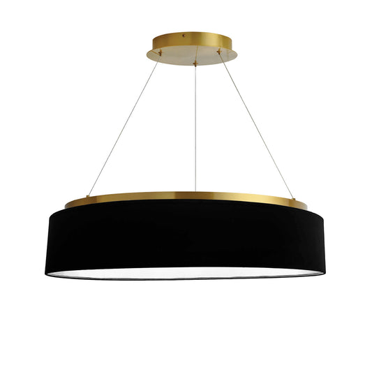 Dainolite 34W Chandelier, Aged Brass w/ Black Shade CIR-2634C-AGB-797