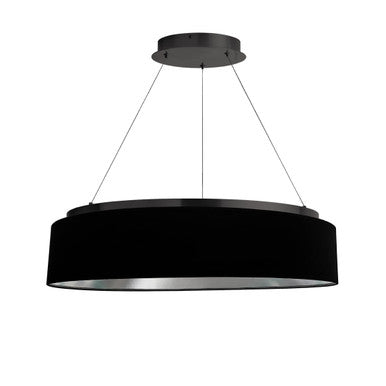 Dainolite 34W Chandelier, Matte Black w/ Black Shade CIR-2634C-MB-697