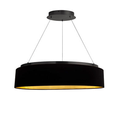 Dainolite 34W Chandelier, Matte Black w/ Black Shade CIR-2634C-MB-698