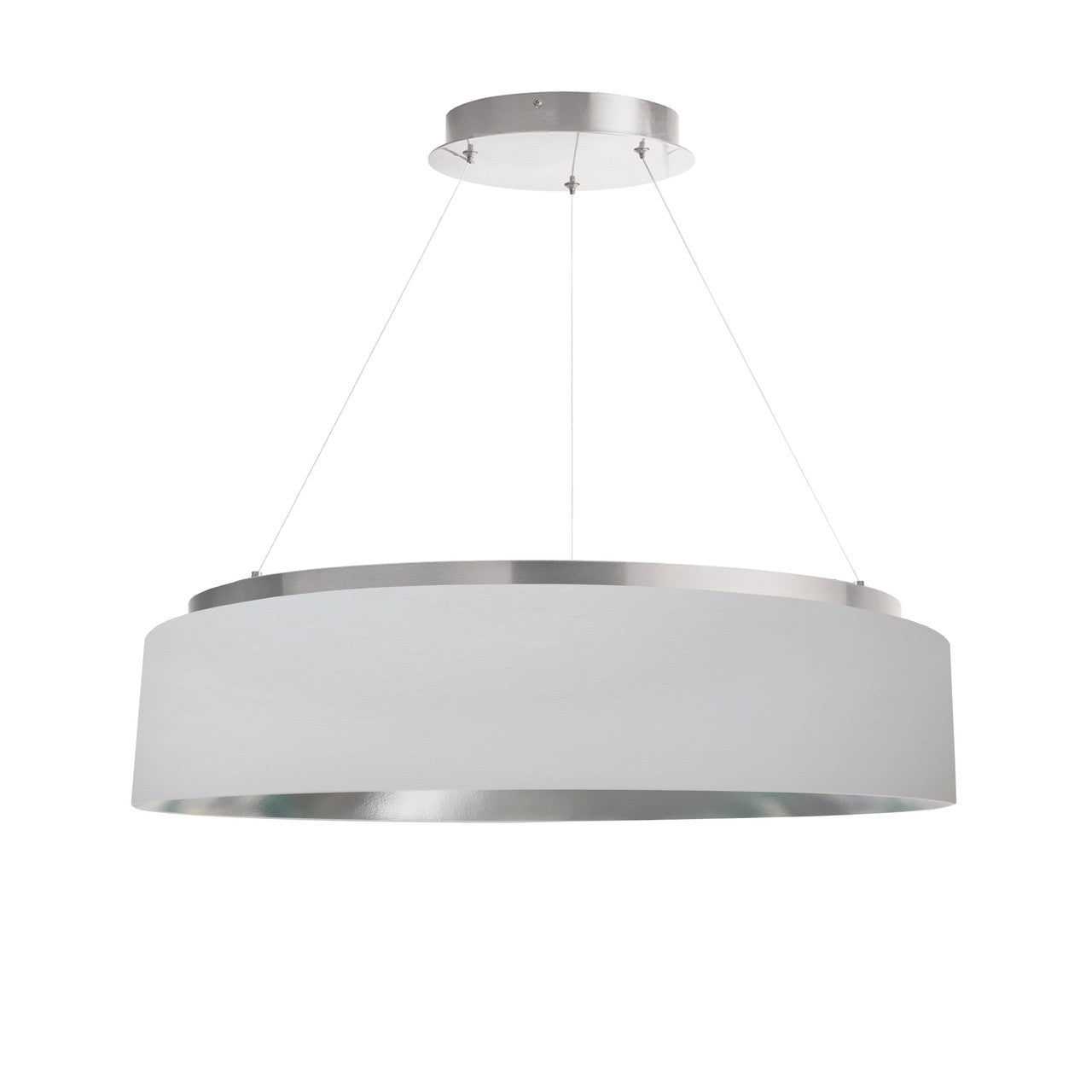 Dainolite 34W Chandelier, Silver w/ White Shade CIR-2634C-SV-691