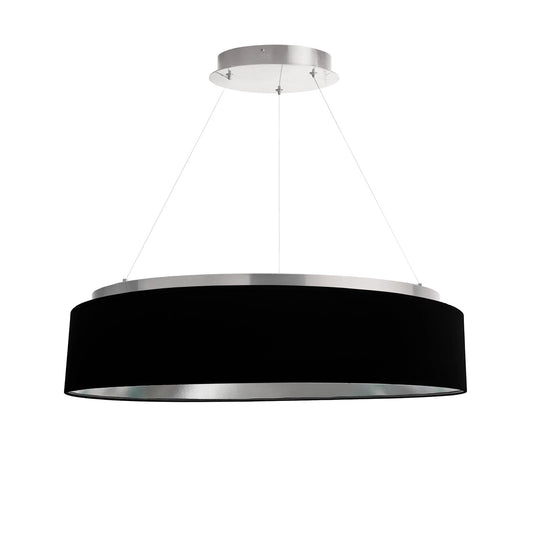 Dainolite 34W Chandelier, Silver w/ Black Shade CIR-2634C-SV-697