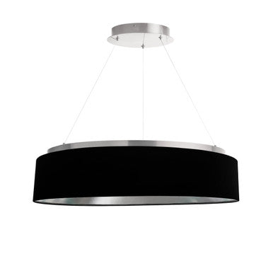 Dainolite 34W Chandelier, Silver w/ Black Shade CIR-2634C-SV-697