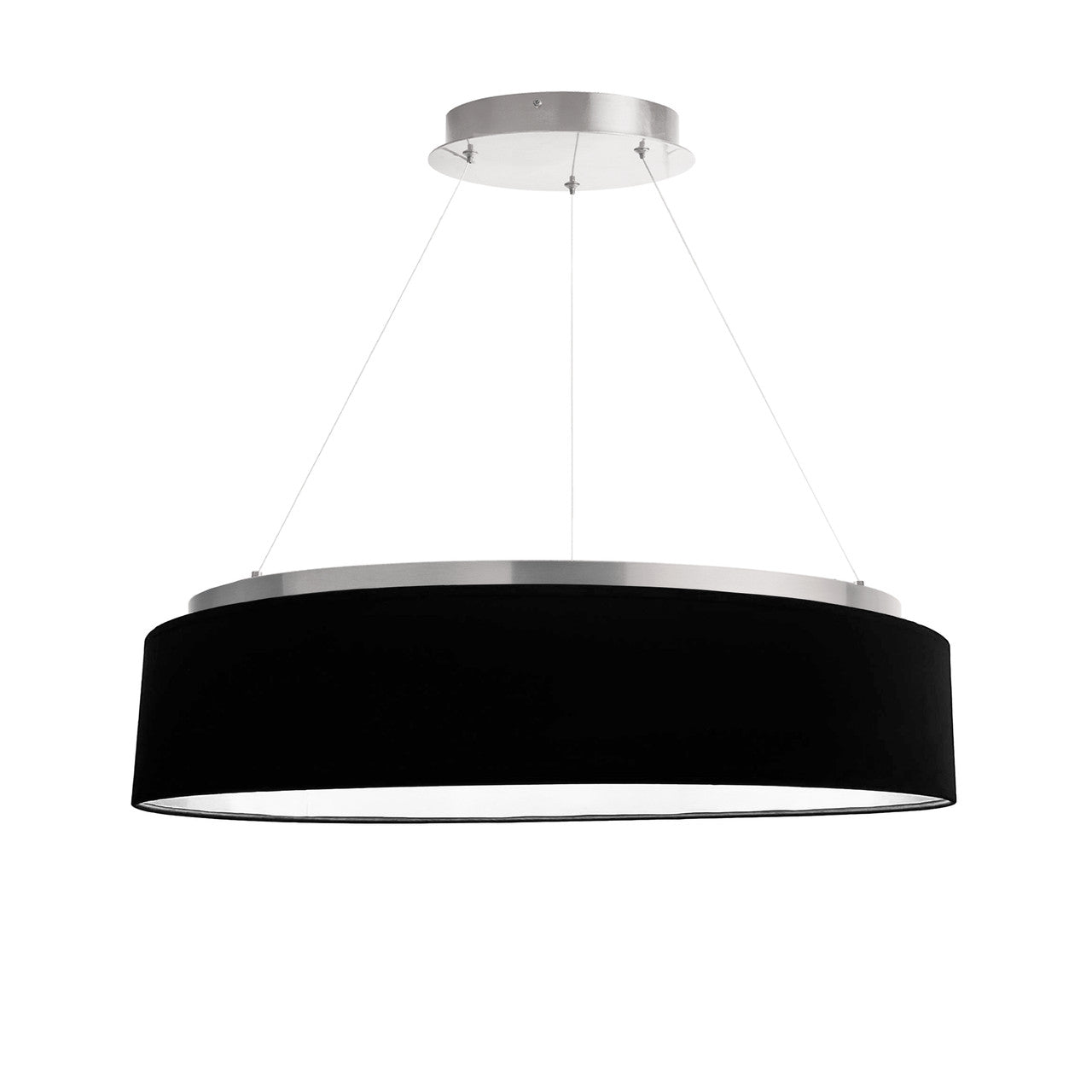 Dainolite 34W Chandelier, Silver w/ Black Shade CIR-2634C-SV-797