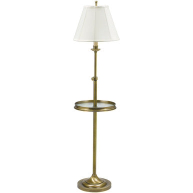 House of Troy Club Adjustable Floor Lamp with Table in Antique Brass CL202-AB