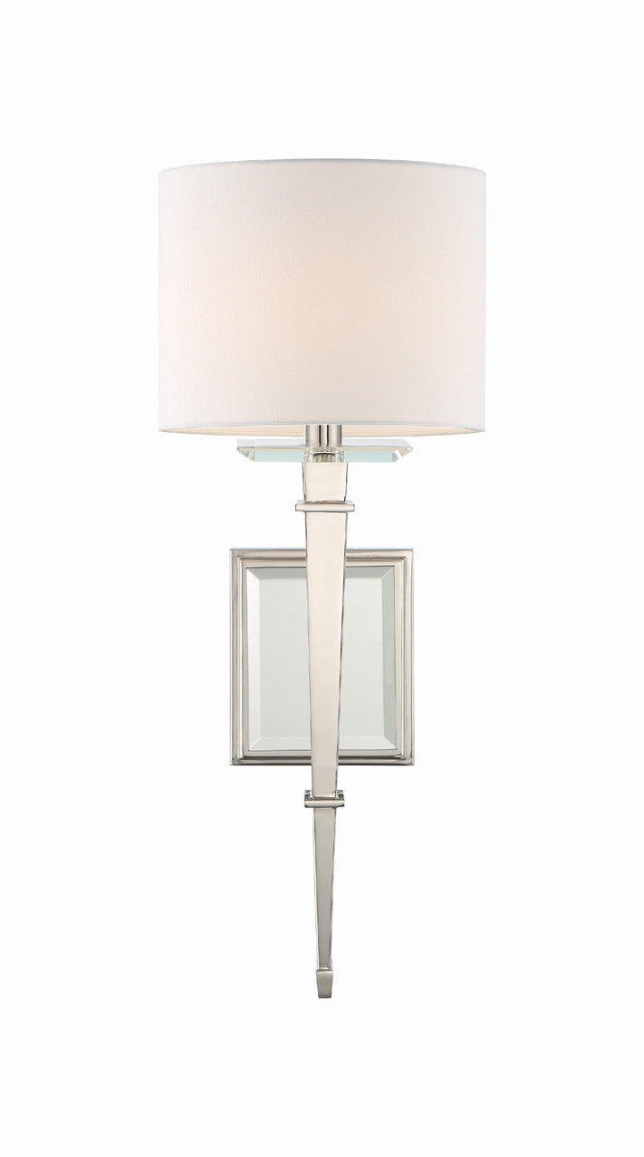 Crystorama Clifton 1 Light Polished Nickel Wall Mount CLI-231-PN