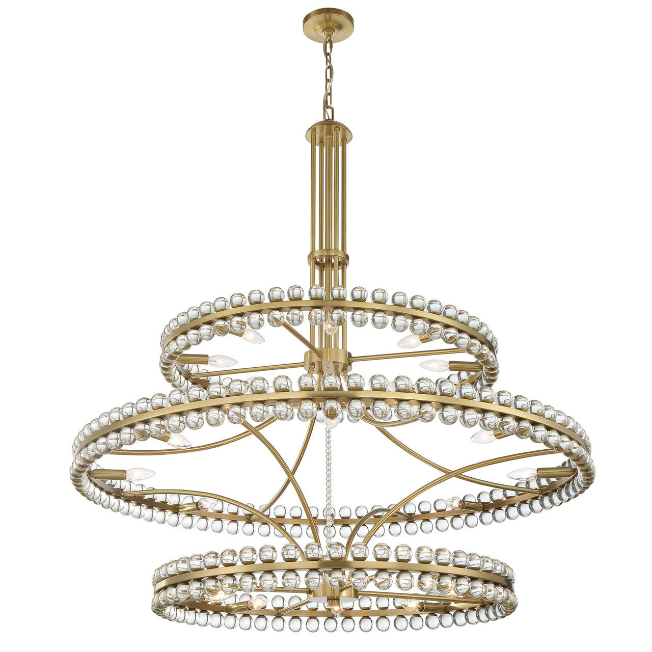 Crystorama Clover 24 Light Aged Brass Chandelier CLO-8000-AG