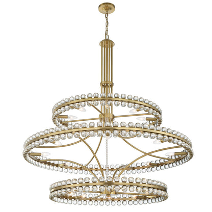 Crystorama Clover 24 Light Aged Brass Chandelier CLO-8000-AG