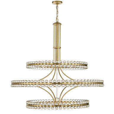 Crystorama Clover 24 Light Aged Brass Chandelier CLO-8000-AG