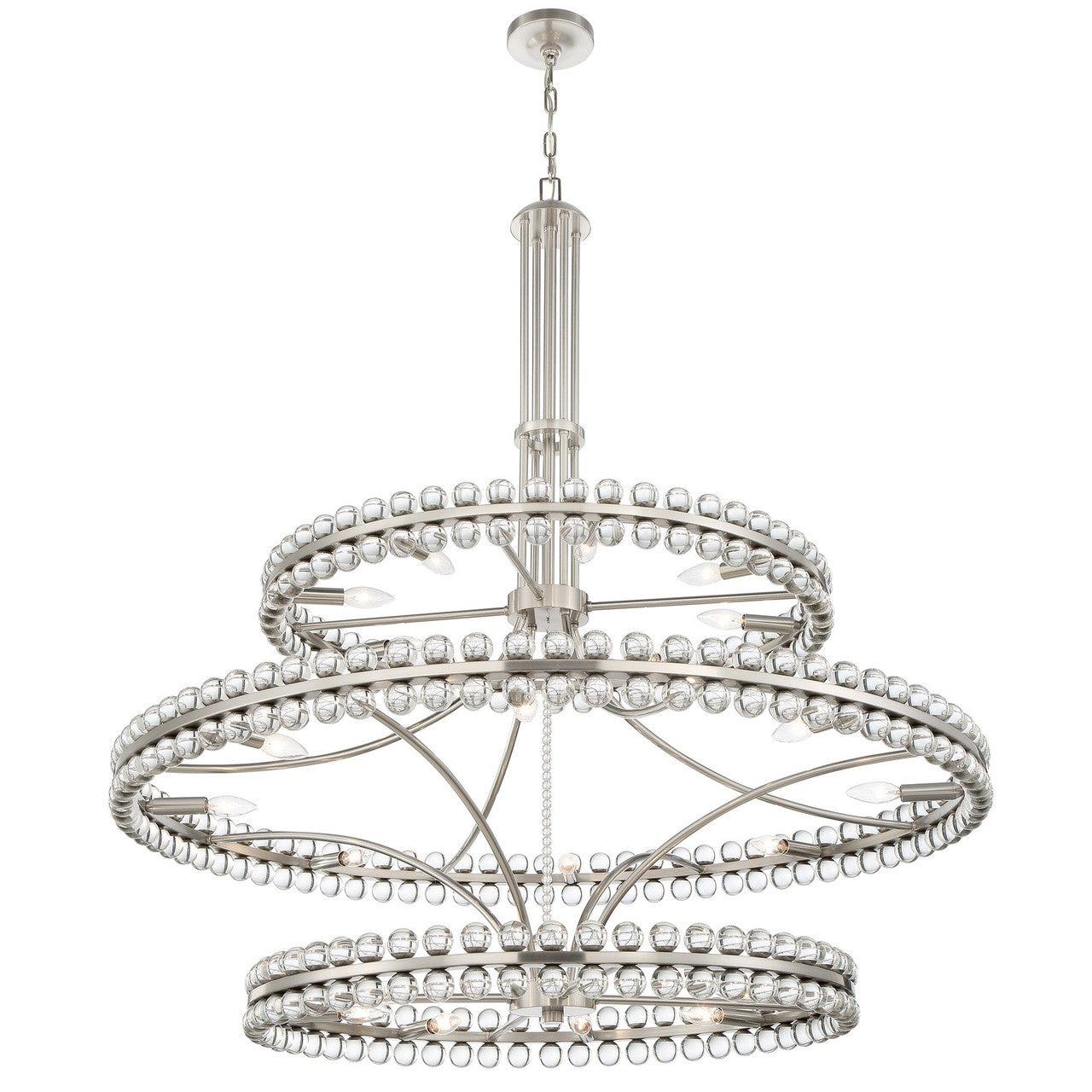 Crystorama Clover 24 Light Brushed Nickel Chandelier CLO-8000-BN