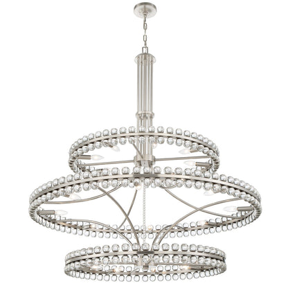 Crystorama Clover 24 Light Brushed Nickel Chandelier CLO-8000-BN