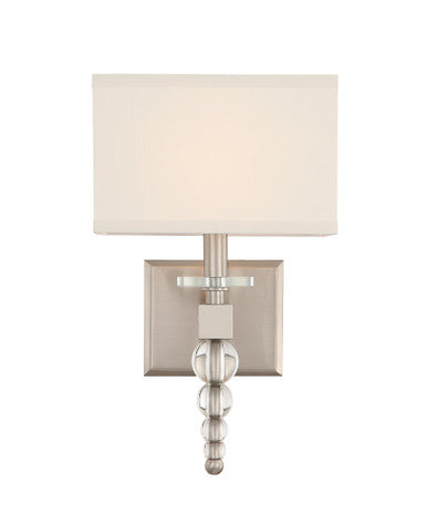 Crystorama Clover 1 Light Brushed Nickel Wall Mount CLO-8892-BN