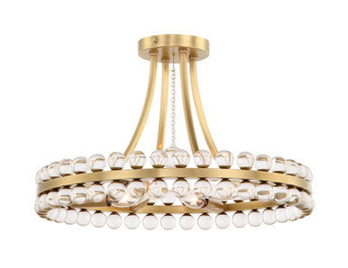 Crystorama Clover 4 Light Aged Brass Ceiling Mount CLO-8894-AG