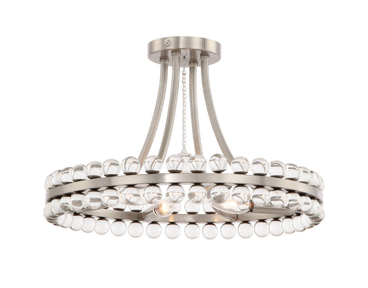 Crystorama Clover 4 Light Brushed Nickel Ceiling Mount CLO-8894-BN