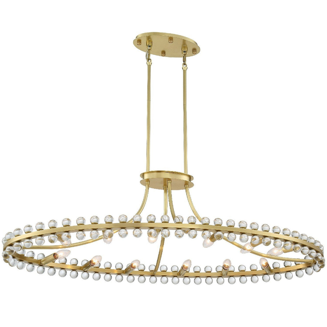 Crystorama Clover 12 Light Aged Brass Chandelier CLO-8897-AG