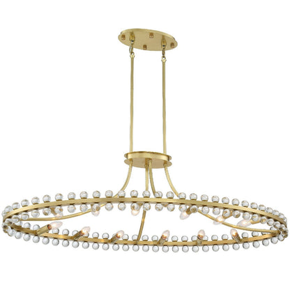 Crystorama Clover 12 Light Aged Brass Chandelier CLO-8897-AG