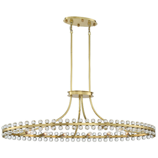 Crystorama Clover 12 Light Aged Brass Chandelier CLO-8897-AG