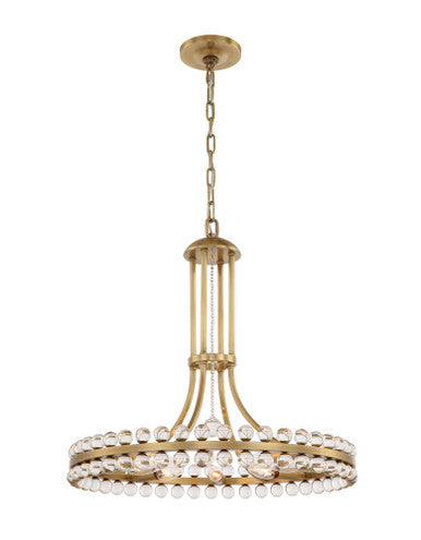 Crystorama Clover 8 Light Aged Brass Chandelier CLO-8898-AG