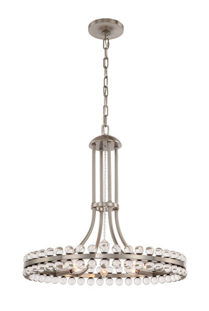 Crystorama Clover 8 Light Brushed Nickel Chandelier CLO-8898-BN