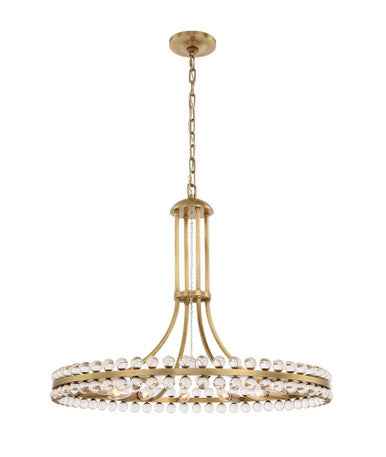 Crystorama Clover 12 Light Aged Brass Chandelier CLO-8899-AG