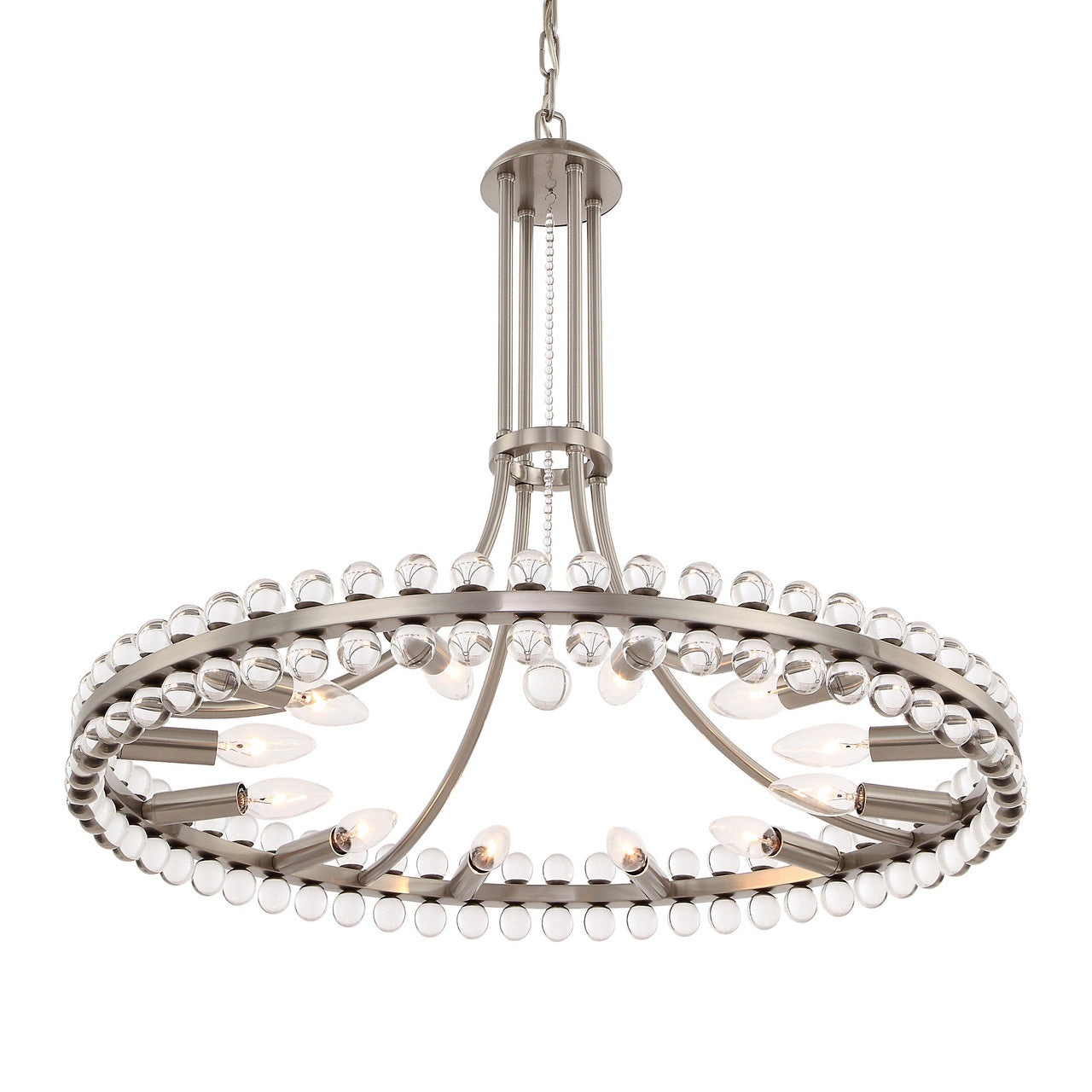 Crystorama Clover 12 Light Brushed Nickel Chandelier CLO-8899-BN