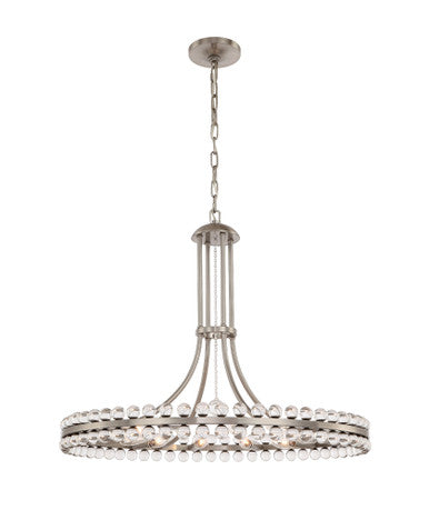 Crystorama Clover 12 Light Brushed Nickel Chandelier CLO-8899-BN