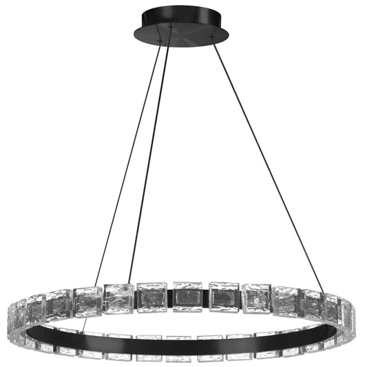 Dainolite 28W LED Camila Chandelier w/ Crystal Glass CMA-2428LEDC-MB