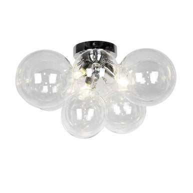 Dainolite 3 Light Halogen Flush Mount, Polished Chrome with Clear Glass CMT-143FH-CLR-PC