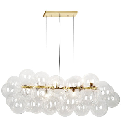 Dainolite 10 Light Halogen Horizontal Pendant, Aged Brass with Clear Glass CMT-418HP-CLR-AGB