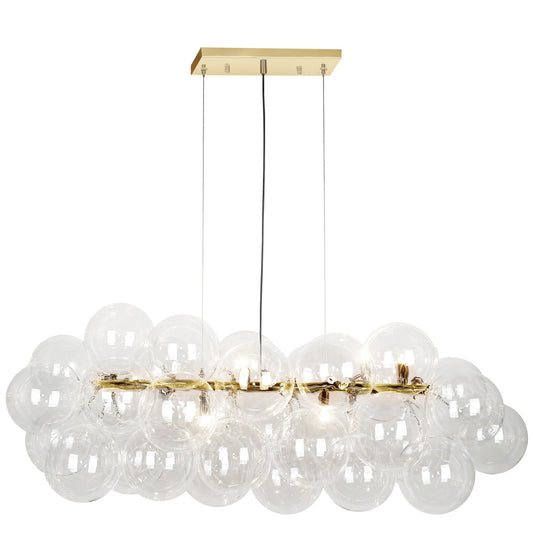 Dainolite 10 Light Halogen Horizontal Pendant, Aged Brass with Clear Glass CMT-418HP-CLR-AGB