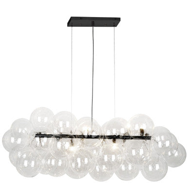 Dainolite 10 Light Halogen Horizontal Pendant, Matte Black with Clear Glass CMT-418HP-CLR-MB