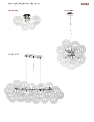 Dainolite 10 Light Halogen Horizontal Pendant, Polished Chrome with Clear Glass CMT-418HP-CLR-PC