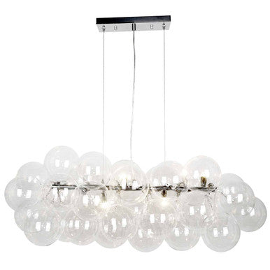 Dainolite 10 Light Halogen Horizontal Pendant, Polished Chrome with Clear Glass CMT-418HP-CLR-PC