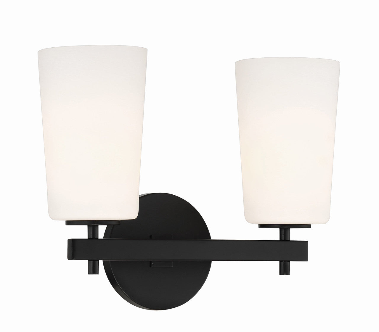 Crystorama Colton 2 Light Black Wall Mount COL-102-BK