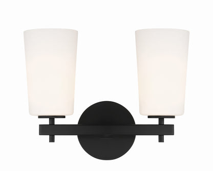 Crystorama Colton 2 Light Black Wall Mount COL-102-BK