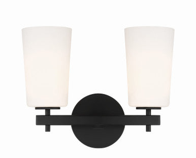 Crystorama Colton 2 Light Black Wall Mount COL-102-BK