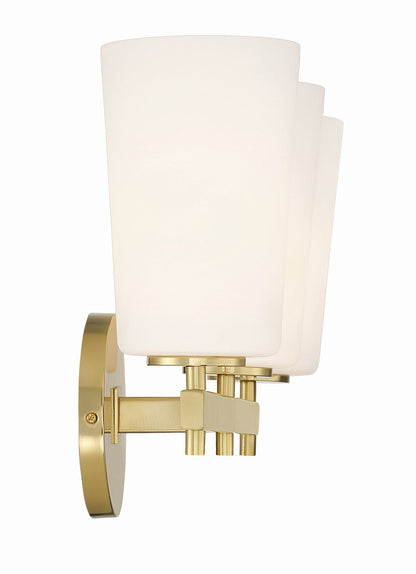 Crystorama Colton 3 Light Aged Brass Wall Mount COL-103-AG