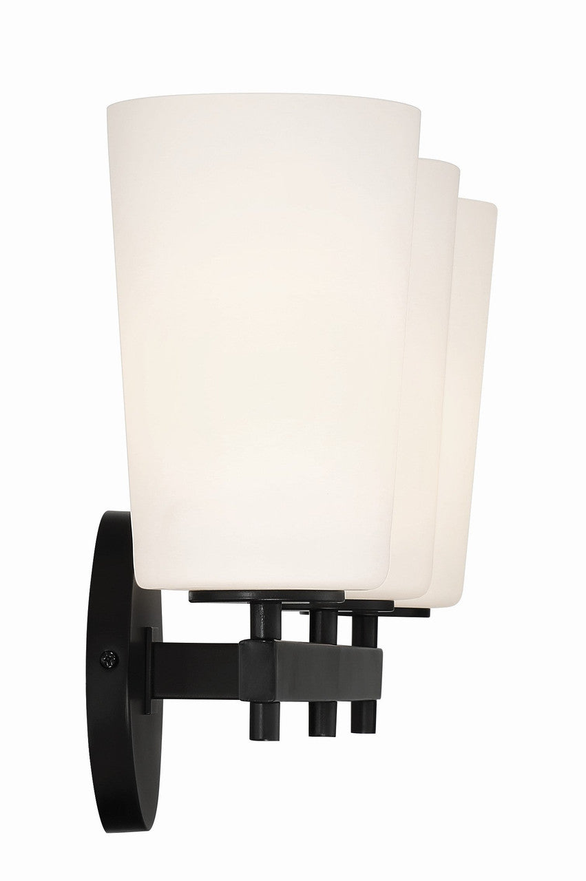 Crystorama Colton 3 Light Black Wall Mount COL-103-BK